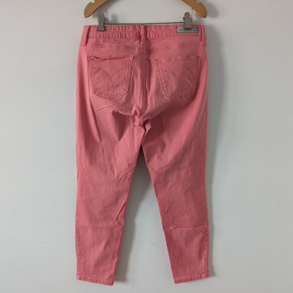 Calvin Klein Jeans Women's Coral Pink Ankle Skinny Size 10 Denim Barbiecore - Picture 2 of 10
